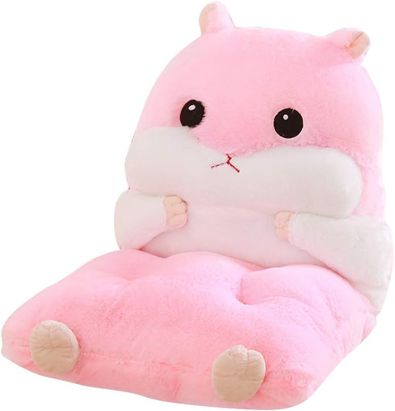 Firlar Lovely Hamster Seat Cushion,Plush Animal Pillow Chair Sofa Pads Car Seat Cushion Soft Lumbar Back Protect Mat for Home Office Car (Pink)