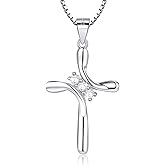 925 Sterling Silver Cross Necklaces for Women 12 Color Birthstone Necklace,Adjustable Cross Pendant With Cubic Zirconia,Ideal Hypoallergenic Jewelry Gift