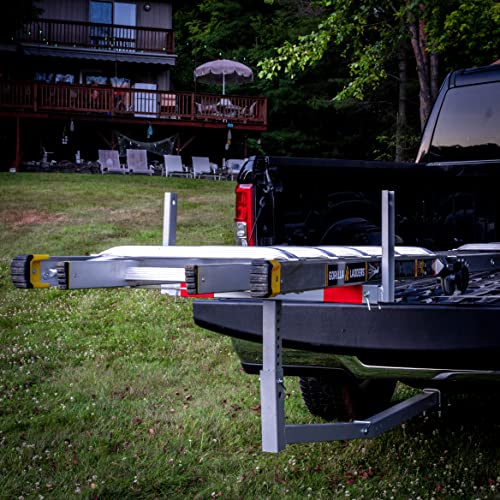 Mockins 2in1 Design 750lb Cap. Truck Bed Extender Hitch Mount & Ratchet Straps Heavy Duty