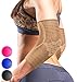 Sparthos Elbow Compression Sleeves (Pair) – Tendonitis Elbow Brace Golfer's Tennis Elbow Support for Men and Women – Arm Injury Recovery & Prevention Biceps Triceps Joint Pain Relief (Beige-M)