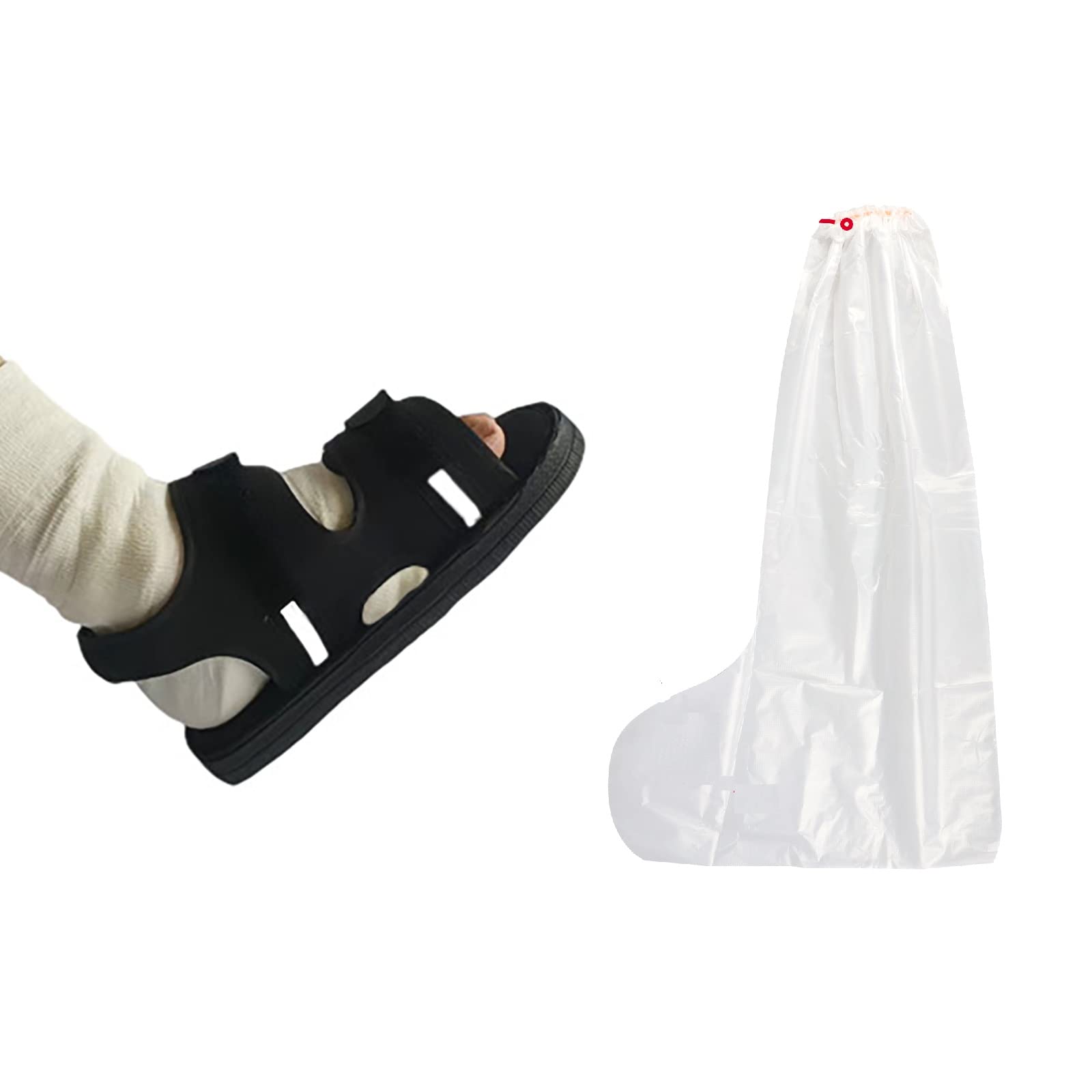 Cast Shoe Open Toe Post Op Shoe Fracture Foot Surgical Support Walking Boot Surgery Recovery Plaster Shoe Foot Ankle Rehabilitation Shoe with Adjustable Straps Surgery Recovery Pain Relief Shoe