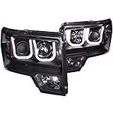 AnzoUSA 111263 Black U-Bar Style Amber Projector Headlight for Ford F-150