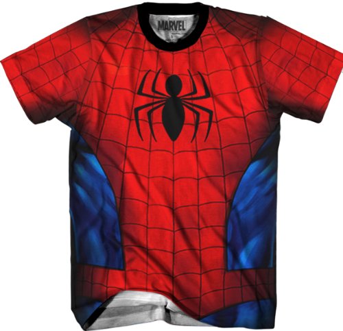 Man Engine Men's Spiderman Spidey Sublimated Costume Tee Shirt