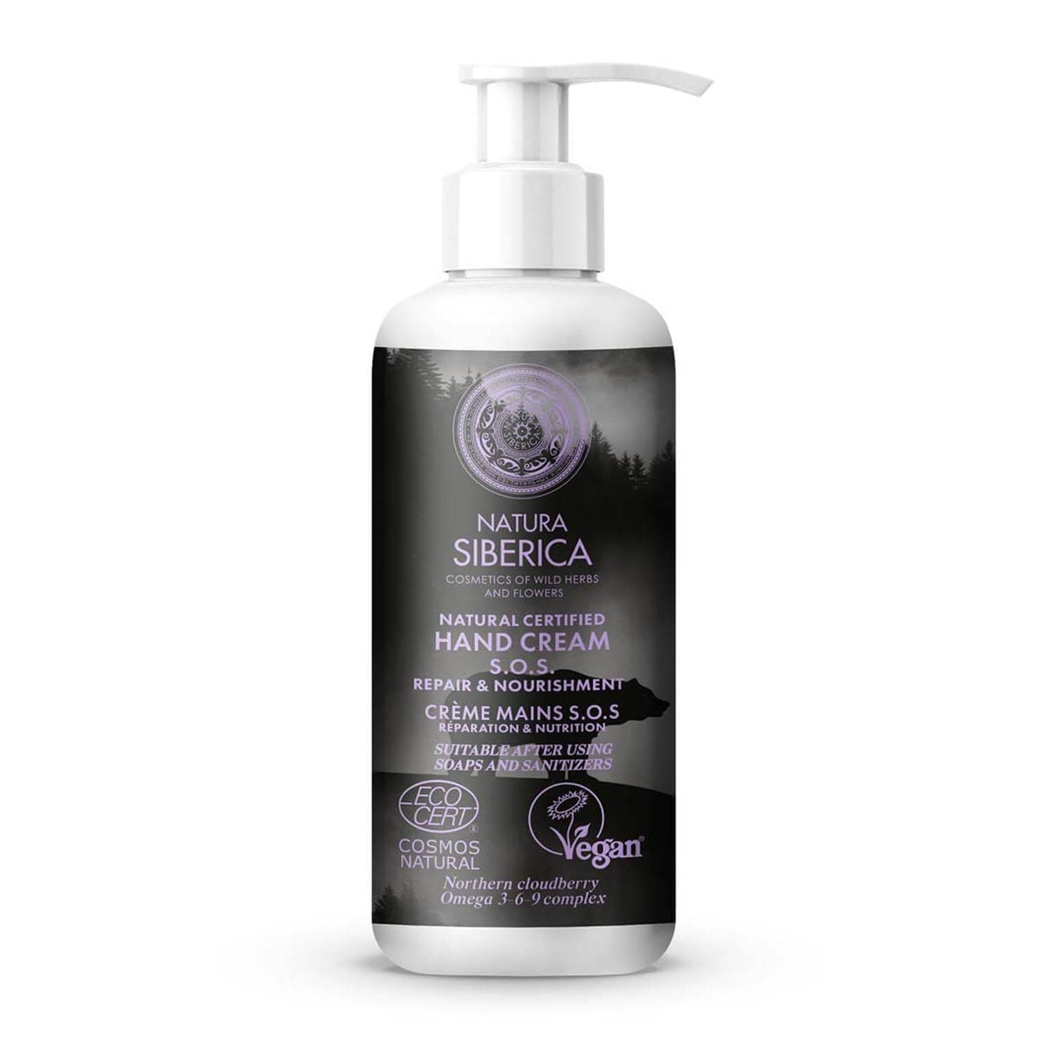 Natura Siberica Natural certified hand cream - S.O.S. Repair & Nourishment, Purple