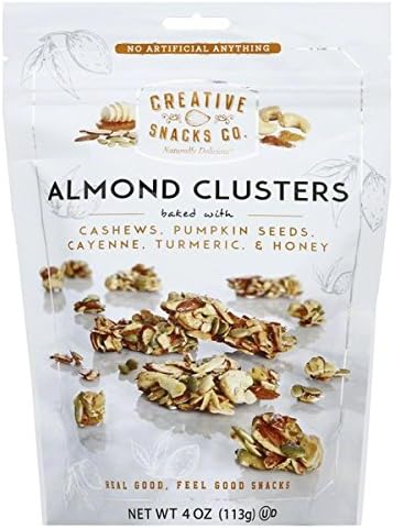 Creative Snacks, Almond Clusters, Cashews & SPICE w/ Pumpkin Seeds, Cayenne, Turmeric, & Honey, 4 oz, Pack of 6