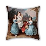 Uloveme Oil Painting Martha Berkeley - Georgina, Emily And Augusta Rose Cushion Cases 16 X 16 Inches / 40 By 40 Cm Gift Or Decor For Family,bedding,office,play Room,bench,kitchen - Twin Sides