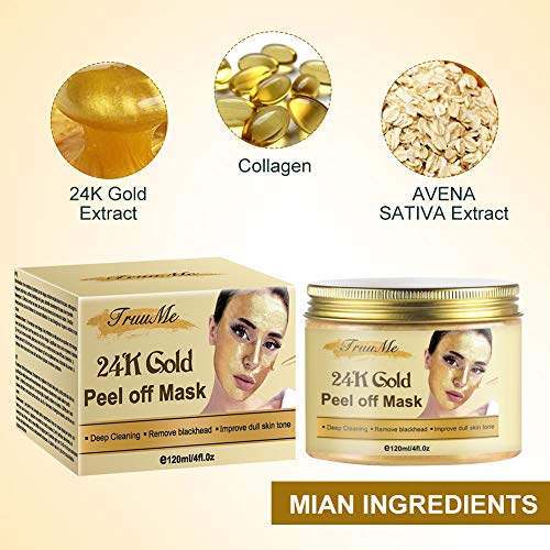 24k Gold Face Mask, Blackhead Mask, Face Peel Off Mask Blackhead, Deep