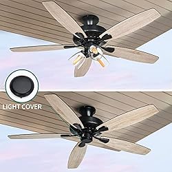 YITAHOME Farmhouse Ceiling Fan with Light and