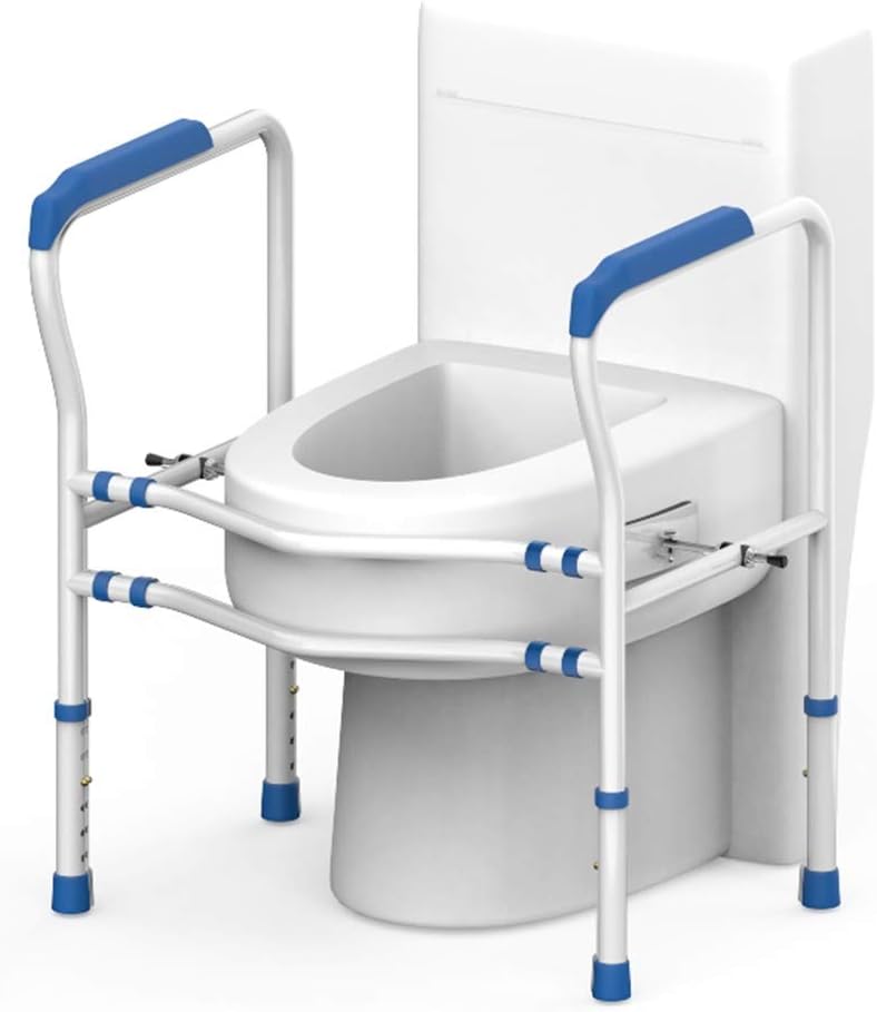 OUUCL ClipOn Toilet Safety Frames, 19.8x31.7 Carbon Steel