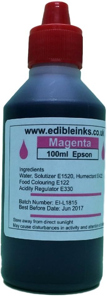 100ml Magenta only - edible ink for use in refillable cartridges or CISS, for Epson printer Models