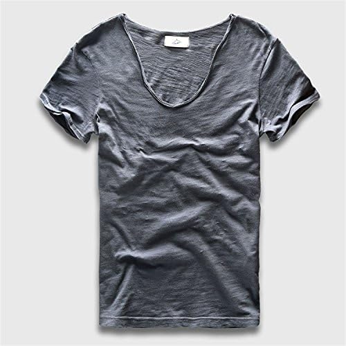 Jennifer Warren Men T-Shirt Cotton V Neck Fit Male Fashion T Shirts Short Sleeve Top Tees Navy S