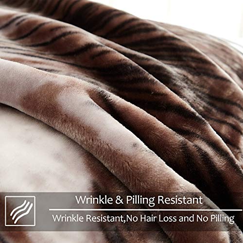 JYK Soft Korean Faux Mink Fleece Blanket Queen (77”x87”, 5lbs) 2 Ply