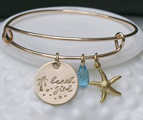 Beach Bracelet - Beach Girl Bracelet - Nautical Bracelet - Summer Jewelry - Beach Jewelry - Custom Gold Jewelry - Expandable Bracelet