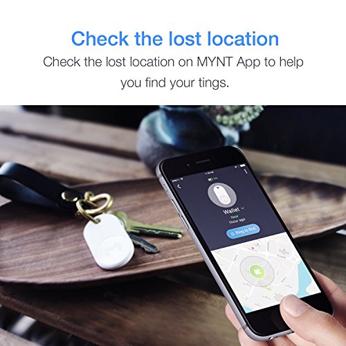 MYNT ES - A Compass for Finding Important Things. Phone locator, Key Finder and Wallet Tracker. Find Your Items in Seconds. (4-PACK, 2BLACK+2WHITE)