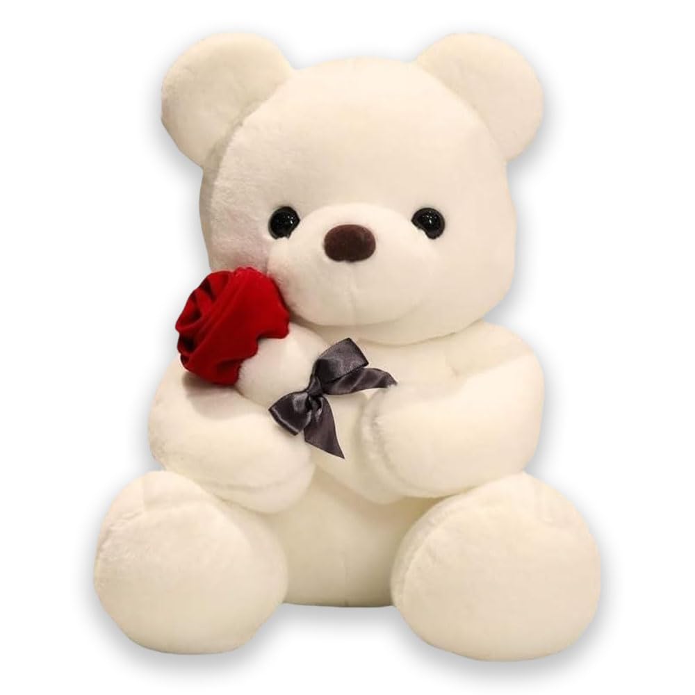 wiztex Teddy Bear Plush Toy - Adorable Stuffed Toy for Birthdays, Christmas and Valentine's Day | Teddy Bear Stuffed Toy Gift for Kids (White)