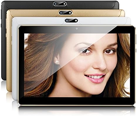 10.1 inch Google Android 6.0 Tablet, Kivors Support Netflix Youtube 2GB RAM 32GB Storage 1280x800 HD IPS Phablet Tablet Quad Core Dual Sim Card Slot Dual Camera Bluetooth WiFi GPS Play Store(A101)