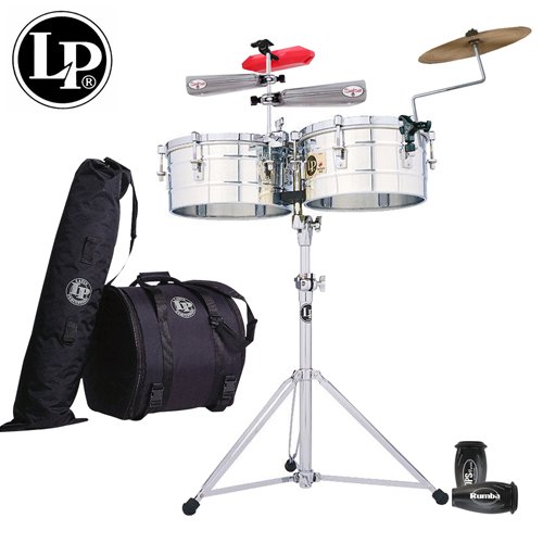 LP Latin Percussion Tito Puente Timbales Set 14 & 15 Stainless Steel