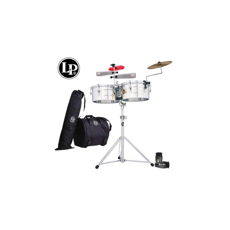 LP Latin Percussion Tito Puente Timbales Set 14 & 15 Stainless Steel