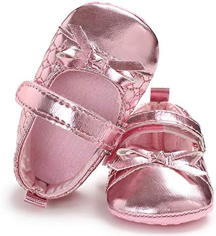 Dean458y Faux Leather Infant Baby Girls Bowknot Soft Anti-Slip Prewalker Toddler Shoes - Black 11(3-5M)