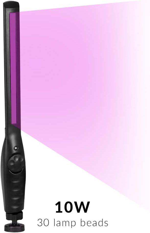 DEMESEX UV Disinfection Stick Handheld Disinfection Lamp Rechargeable Portable Ultraviolet Lamp Sterilizer LED Light for Home Office Travel Car Wardrobe Pet Area (10W)