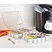 mDesign Plastic Stackable Divided Storage Organizer with Lid for Tea Bags and Coffee Pods in Kitchen Cabinet, Countertop, Ligne Collection, Includes 1 Tea Organizer and 1 Coffee Pod Organizer, Clear
