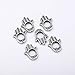 Bingcute 50Pcs Hamsa Hand Beads and Metal Frame Beads for Snake Chain Charm for Bracelet jewelay (Old Silver)