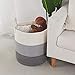 Woven Cotton Rope Storage Basket, Baby Laundry Hamper Storage Bin Baskets with Handle for Organize Toys, Blanket, Diaper or Home Decor