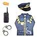 IAMGlobal Police Officer Costume Set, Boys Girls Police Costume with Role Play Kit, Policeman Role Play Dress up Set Cosplay Set for Christmas, Halloween, Party Favors for Fun (Ages 3-6)