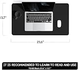 YSAGi Non-Slip Waterproof Desk Pad 60x35 cm Black PVC Leather Mouse Pad view 7