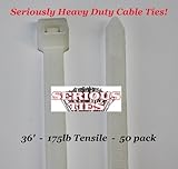 Serious Ties - Extra Heavy Duty Cable Ties (50, 36 inch/175Lbs/Natural)