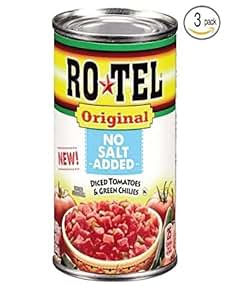 Amazon.com : Ro-Tel Original NO SALT ADDED Diced tomatoes&Green Chilies ...