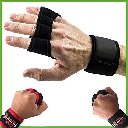 Weight Lifting Gloves With 12" Wrist Wraps Support for Gym Workout, CrossFit, Weightlifting, Fitness Cross Training, Cycling - The Best For Men &amp; Women - Quality Gear (Large Red)