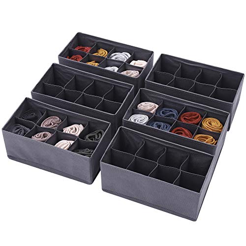 DIOMMELL 6 Pack Foldable Cloth Storage Box Closet Dresser Drawer