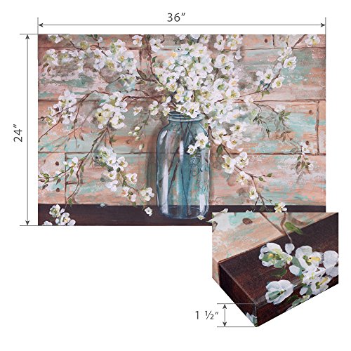 Patton Wall Decor Blooms In Mason Jar Floral Canvas Art, 24" x 36