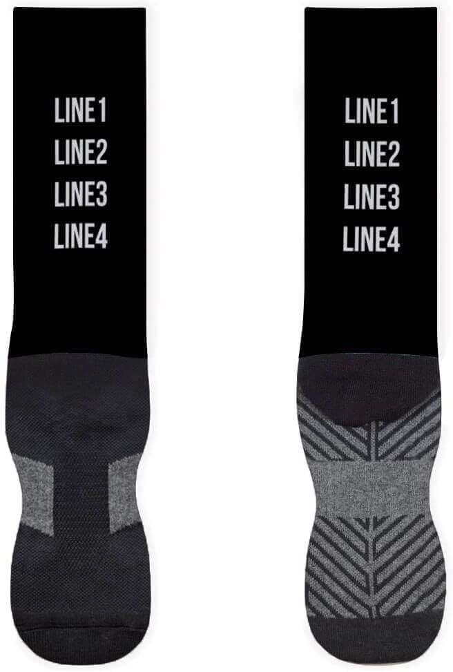 Custom Printed Mid-Calf Socks | Personalized Text/Message | Assorted Colors