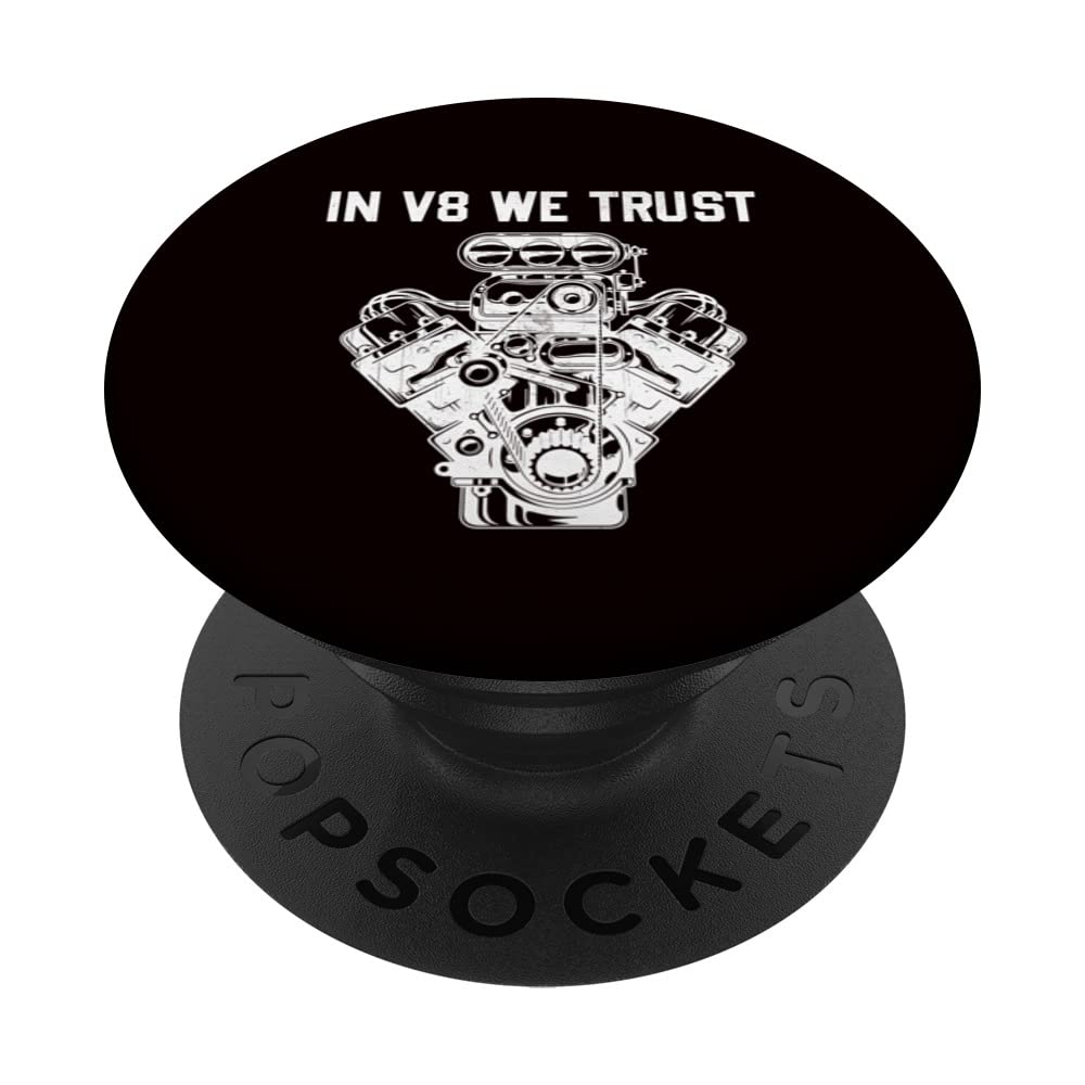 V8 Engine Block Car Vehicle - In V8 We Trust PopSockets Swappable PopGrip