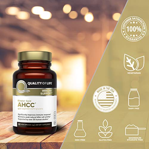 Quality Of Life Kinoko AHCC Gold Immune Health, 500 Mg, 30 Count