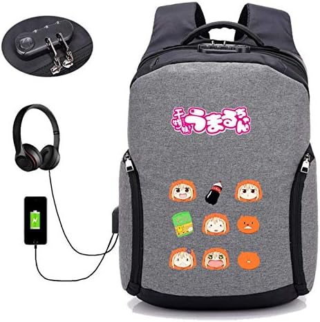GuiSoHn Anti-Theft USB Charging Backpack Anime Umaru-chan Daypack Student School Bag Teenagers Laptop Travel Rucksack