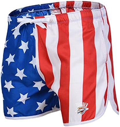 KINDMAN Men's Basketball Shorts Sports Shorts Exercise With Pockets (Large, Blue-Thunder)