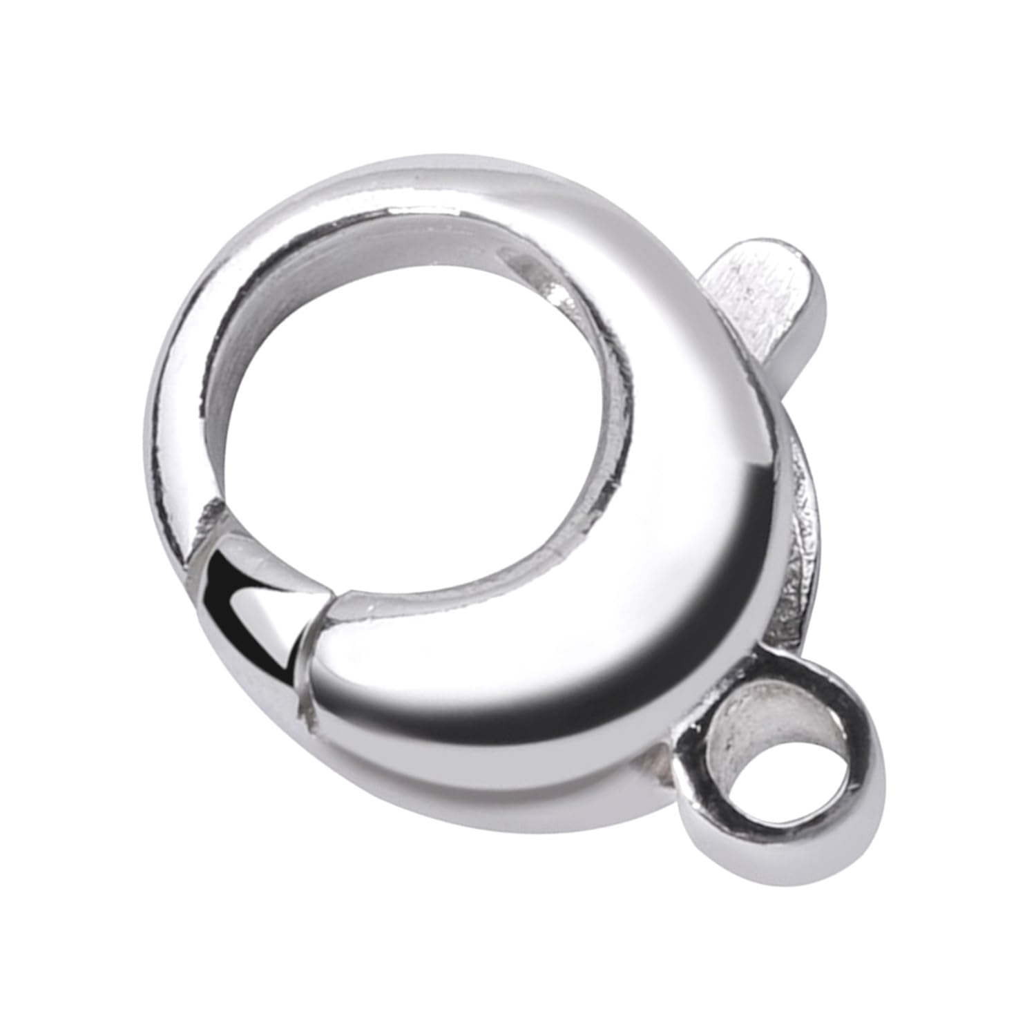 Materia #Z20 925 Silver Lobster Clasp Round 14 x 20 x 4 mm 3.8 g for Bracelets / Necklaces German Manufacture