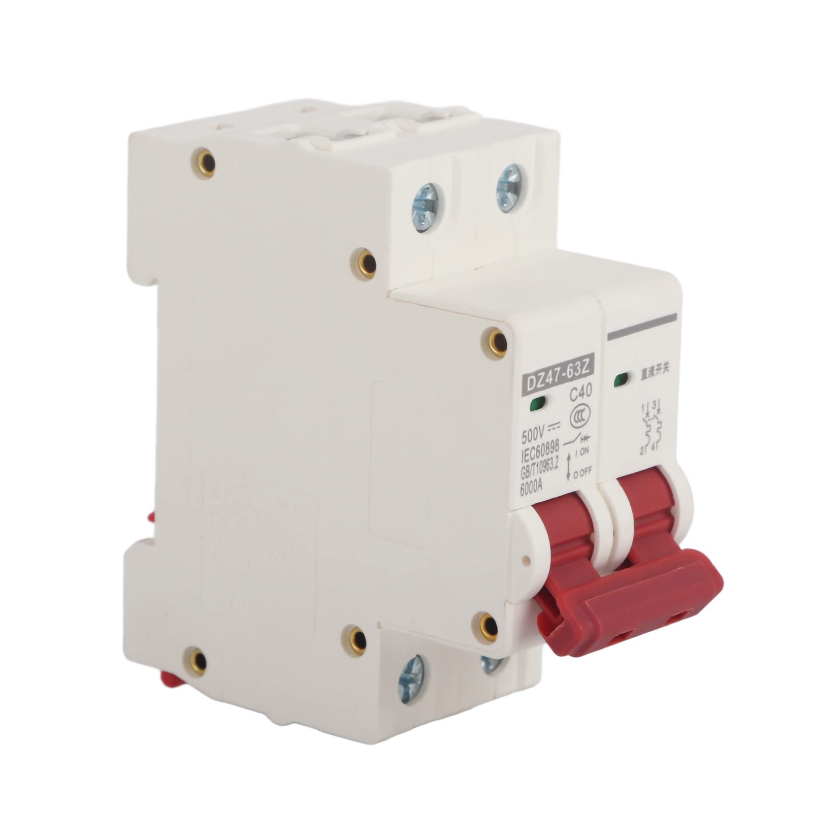 Circuit Breaker, 2P 40A DC 500V Miniature Circuit Breaker, MCB Safety Breaker DZ47-63Z-2P, Photovoltaic Short Circuit Disconnect Switch