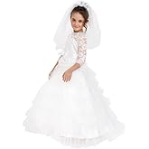Dress Up America Bride Costume – Dreamy Bridal Dress with Wedding Veil for Girls