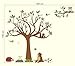 HH Baby Boutique Nursery Owl Wall Decal, Teddy Bear, Turtle, Frog Wall Decals, Nursery Animal Wall Decals, Nursery Tree Wall Decal XL