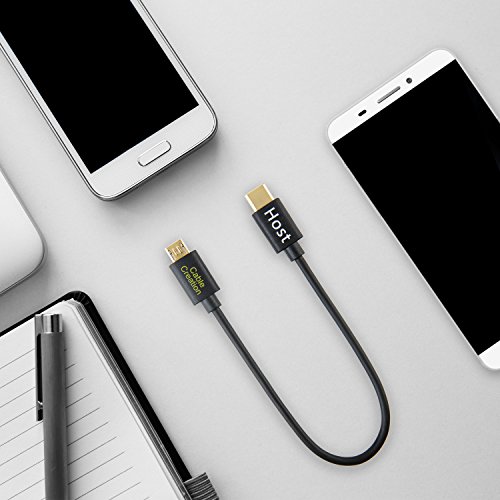 CableCreation Type USB-C to Micro USB 2.0 Cable ( DJI remote Compatible ), 0.65ft Short Type C Cable for Macbook Pro & Android Devices, Black