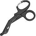 Bandage Shears Scissors EMT and Trauma Shears, Bent Stealth Black Coated for Nurses, Students, Emergency Room (15cm, Black)