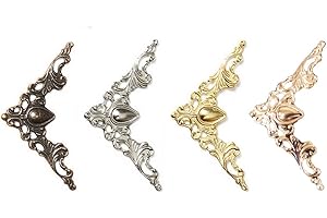CATOSUM 120PCS Metal Book Corner Protector, 4 Colors Iron Guard Edge Cover, Vintage Antique Book Scrapbooking Corner Protector, Menus Album Corner Decorative Protector Cover for Desk Jewelry Case Box Gifts