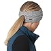 TrailHeads Ponytail Headband | Cable Knit Winter Ear Warmers | Fleece Ear Band Women - Storm Grey