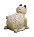 Volcanic Ash Lucky Cat indoor outdoor garden stone sculpture 9L x 7-1/2W x 9-1/2H