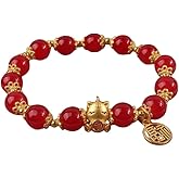 COLORFUL BLING 2026 New Year of Horse Beaded Strech Bracelet Adjustable Crystal Beads Chinese Zodiac Animal Pi Yao Lucky Charm Bracelet New Year Gift for Women Men