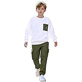 xueteox 2 Pcs Kids Boys Hooded Sweatshirt Pants Set Hoodie Sweatsuit Fall Winter Spring Outfits for 4-12 Years